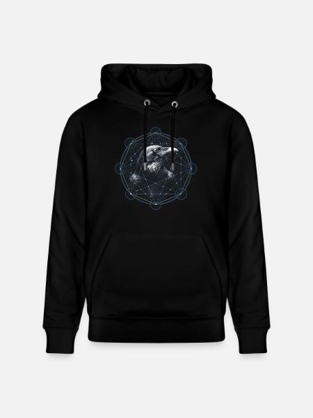 Raven Mythology - Stanley/Stella CRUISER Unisex Organic Hoodie - black