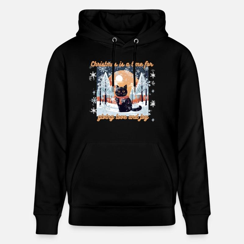 Chat de Noël - Sweat à capuche bio CRUISER Stanley/Stella Unisexe - noir