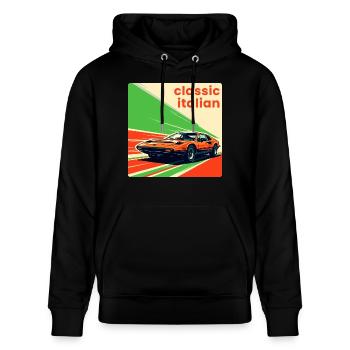 Classic Italian Sportscar - Stanley/Stella CRUISER Unisex Organic Hoodie - black - Front - Alina (178cm) & Michal (187cm)
