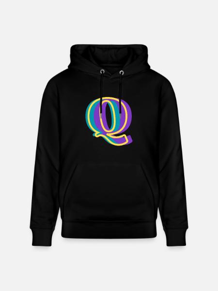 Mehrfarbiger Buchstabe q - Stanley/Stella Unisex Bio-Hoodie CRUISER  - Schwarz