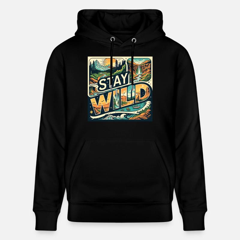Restez sauvage - Sweat à capuche bio CRUISER Stanley/Stella Unisexe - noir