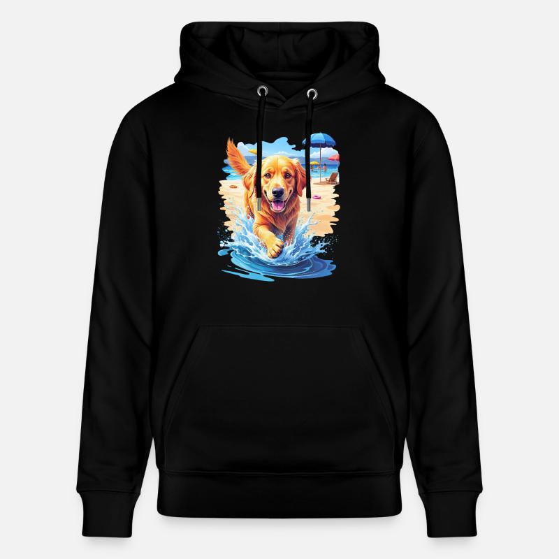 Chien sur la plage - Sweat à capuche bio CRUISER Stanley/Stella Unisexe - noir