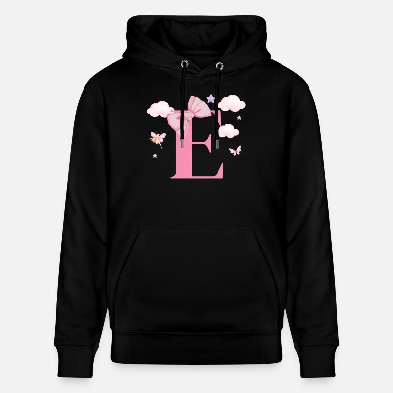Lettre e rose nuages - Sweat à capuche bio CRUISER Stanley/Stella Unisexe - noir