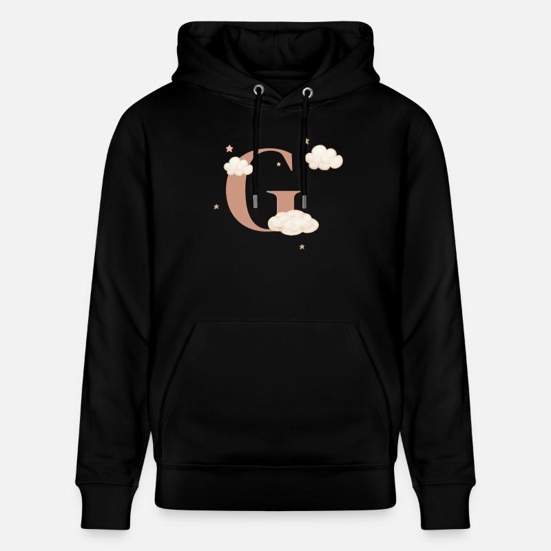 Lettre g nuages étoiles - Sweat à capuche bio CRUISER Stanley/Stella Unisexe - noir