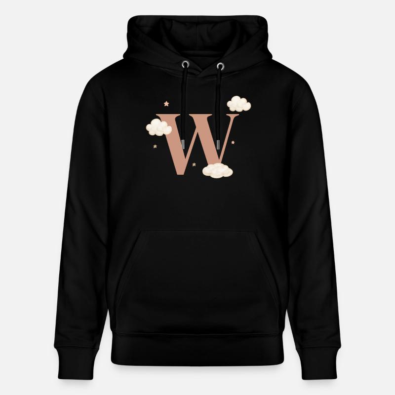 Lettre w nuages étoiles - Sweat à capuche bio CRUISER Stanley/Stella Unisexe - noir