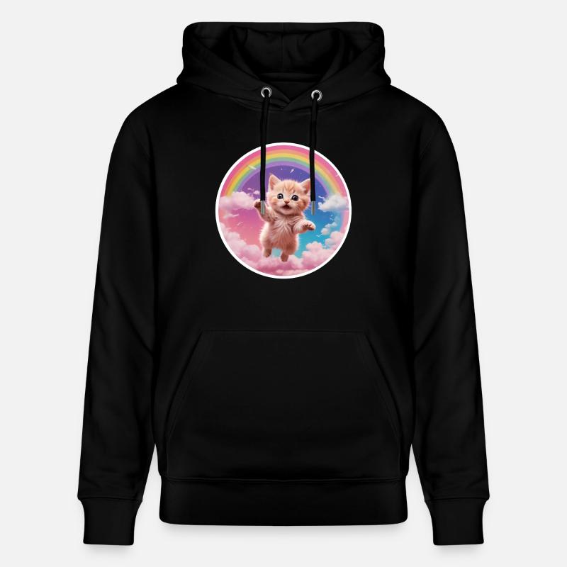 Chaton Rose Arc-en-ciel 1 - Sweat à capuche bio CRUISER Stanley/Stella Unisexe - noir