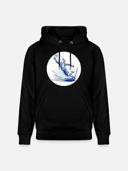 Goalkeeper (blue and white) - Stanley/Stella CRUISER Unisex Organic Hoodie - black