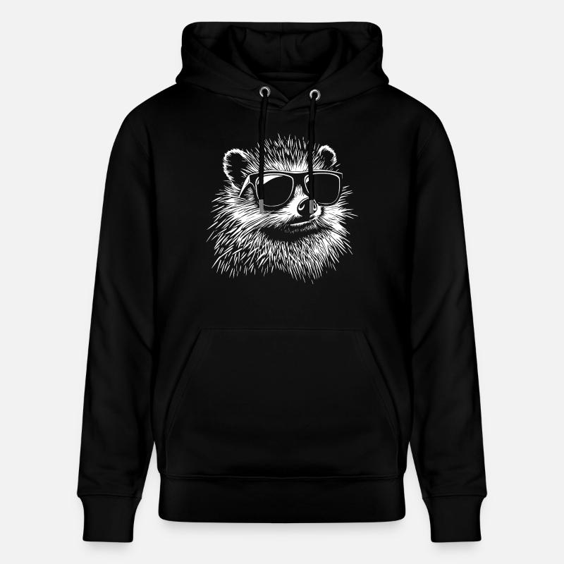 Lunettes de soleil hérisson - Sweat à capuche bio CRUISER Stanley/Stella Unisexe - noir