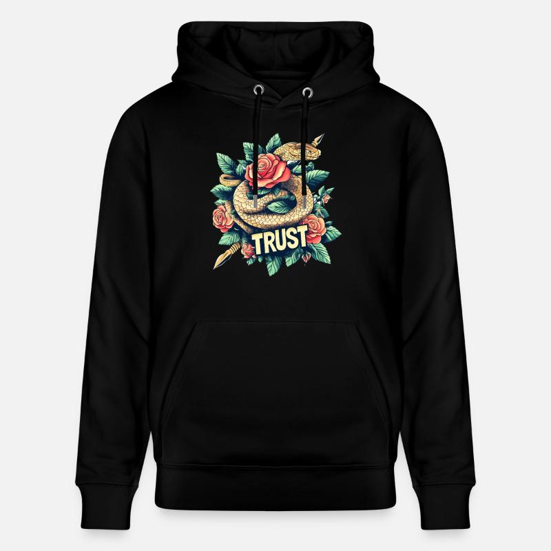 Confiance – Snake & Roses. - Sweat à capuche bio CRUISER Stanley/Stella Unisexe - noir