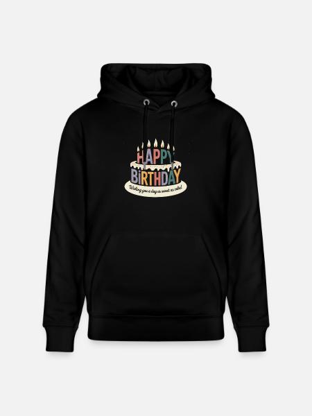 Tillykke med fødselsdagen - Cool Vintage Cartoon Logo - Stanley/Stella CRUISER økologisk unisex-hoodie - sort
