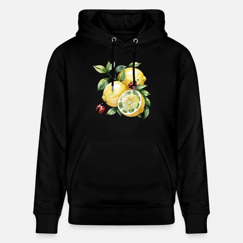 Motif coccinelle citron joyeux - Sweat à capuche bio CRUISER Stanley/Stella Unisexe - noir