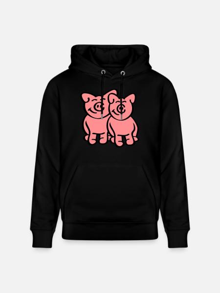 Cute Pigs - Stanley/Stella Unisex Bio-Hoodie CRUISER  - Schwarz