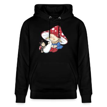 Wichtel_06 - Stanley/Stella Unisex Bio-Hoodie CRUISER  - Schwarz - Vorne - Alina (178cm) & Michal (187cm)