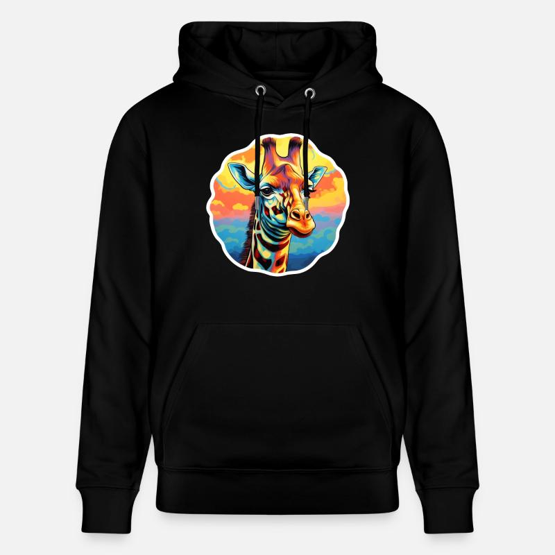 Tête de girafe psychédélique - Sweat à capuche bio CRUISER Stanley/Stella Unisexe - noir