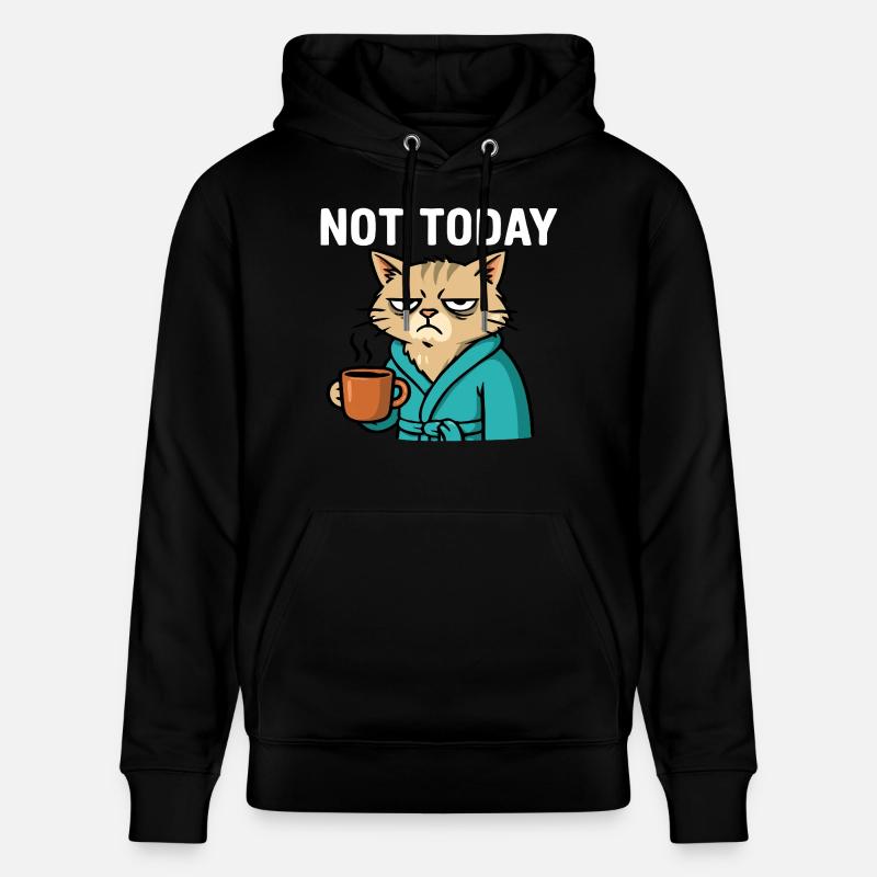 Chat « pas aujourd’hui » - Sweat à capuche bio CRUISER Stanley/Stella Unisexe - noir