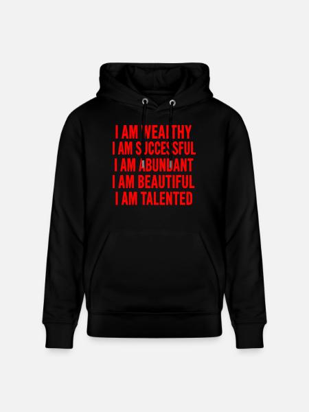 Powerful Self Love Affirmations - Stanley/Stella CRUISER Unisex Organic Hoodie - black