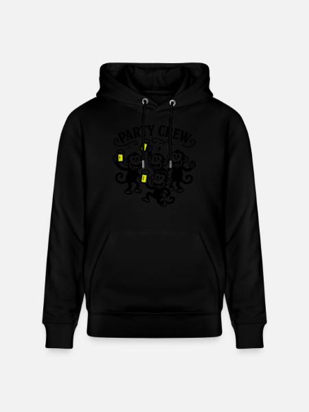 Party Crew Monkey Beer - Stanley/Stella CRUISER Unisex Organic Hoodie - black