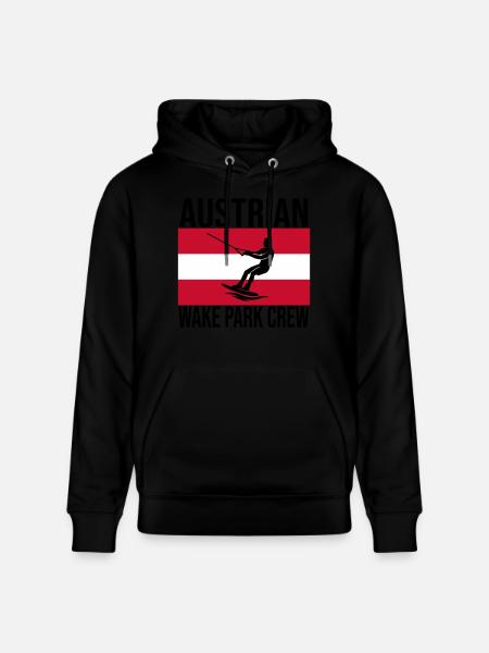 Austrian Wake Crew Wakeboard Shirt - Stanley/Stella CRUISER Unisex Organic Hoodie - black