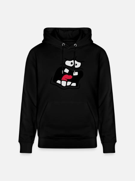 Screaming Anxious Comic Cartoon Face - Stanley/Stella CRUISER Unisex Organic Hoodie - black