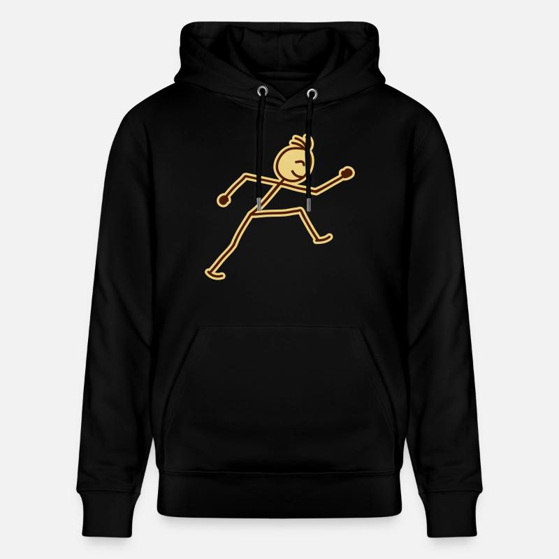 walking_stick_figure_2c - Sweat à capuche bio CRUISER Stanley/Stella Unisexe - noir