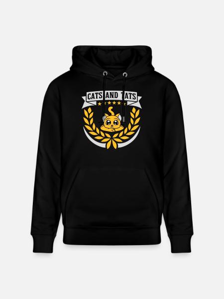 cats and tats quote - Stanley/Stella CRUISER Unisex Organic Hoodie - black