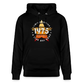 A Srar was born 1975 original limited edition - Stanley/Stella CRUISER Unisex Organic Hoodie - black - Front - Alina (178cm) & Michal (187cm)