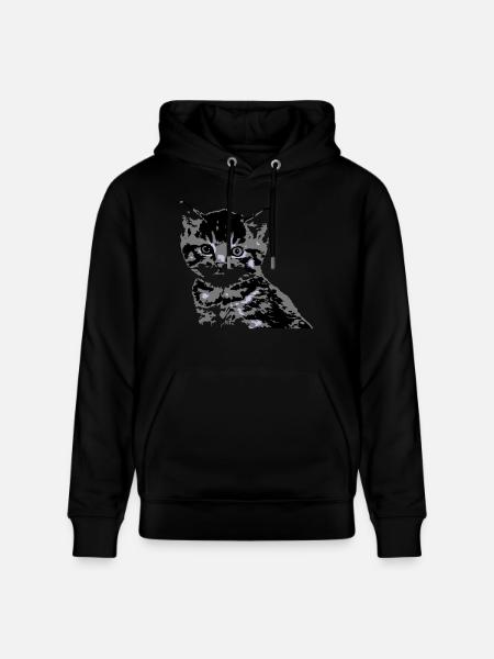 Katze Cat Katzengesicht - Stanley/Stella Unisex Bio-Hoodie CRUISER  - Schwarz