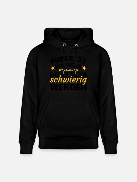 Pubertät lustige Sprüche - Stanley/Stella Unisex Bio-Hoodie CRUISER - Schwarz