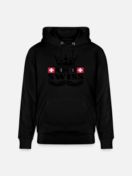 made_in_swiss_3 - Stanley/Stella CRUISER Unisex Organic Hoodie - black