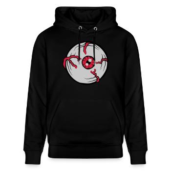 Großes Crazy Horror Auge - Stanley/Stella Unisex Bio-Hoodie CRUISER  - Schwarz - Vorne - Alina (178cm) & Michal (187cm)