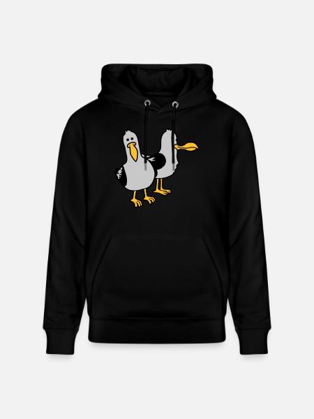 Gang 2 funny seagulls - Stanley/Stella CRUISER Unisex Organic Hoodie - black