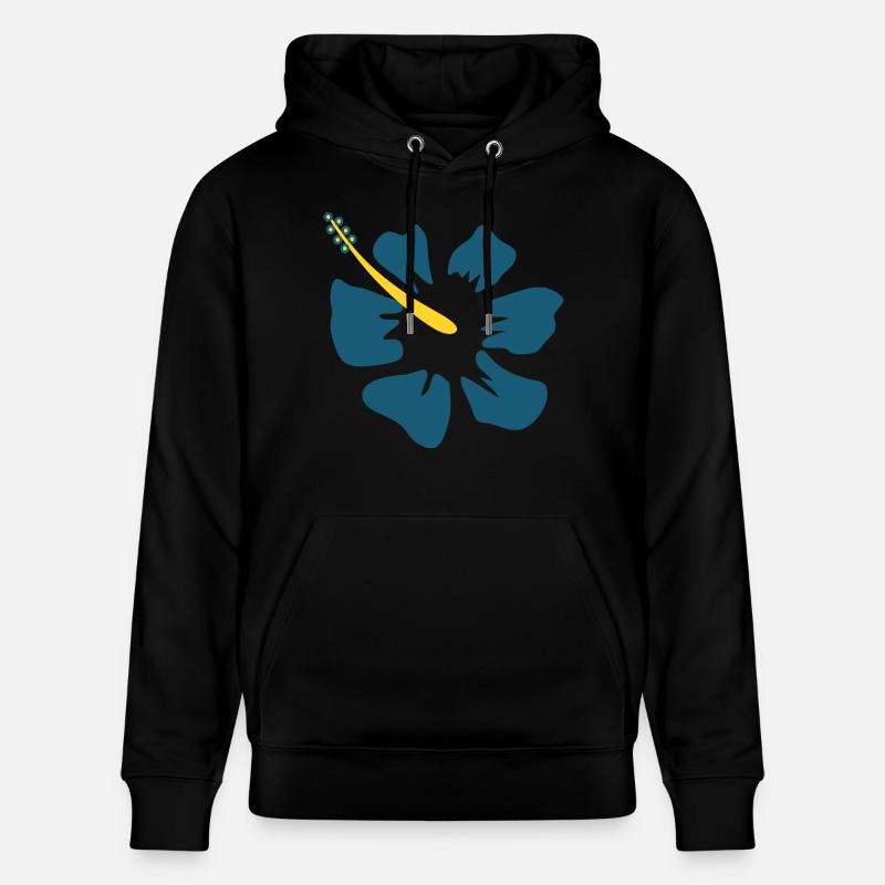 Hibiscus. fleur d’hibiscus bleue - Sweat à capuche bio CRUISER Stanley/Stella Unisexe - noir