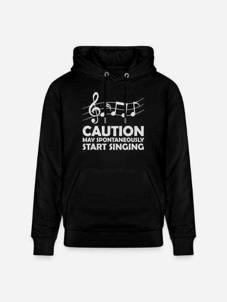 may spontaneously start singing - Stanley/Stella CRUISER Unisex Organic Hoodie - black