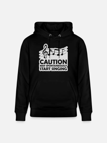 may spontaneously start singing - Stanley/Stella CRUISER Unisex Organic Hoodie - black