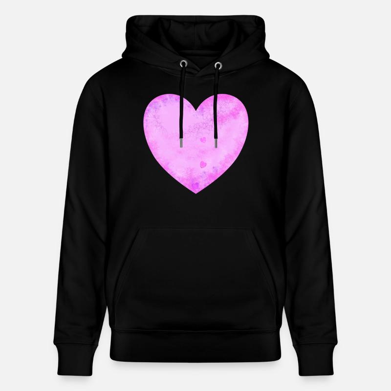 Coeur rose - Sweat à capuche bio CRUISER Stanley/Stella Unisexe - noir