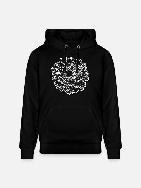 Fleur, Blanc, Fleur Blanche - Sweat à capuche bio CRUISER Stanley/Stella Unisexe - noir