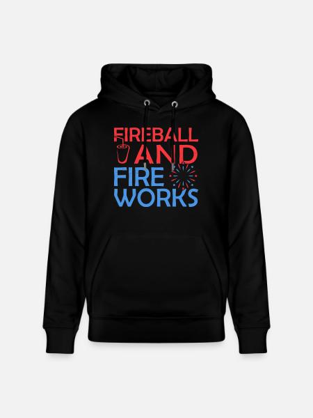 Fireball And Fireworks - Stanley/Stella CRUISER Unisex Organic Hoodie - black