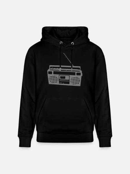 old radio cassette 8 - Stanley/Stella CRUISER Unisex Organic Hoodie - black