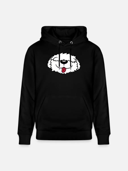 Bobtail dog face - Stanley/Stella CRUISER Unisex Organic Hoodie - black
