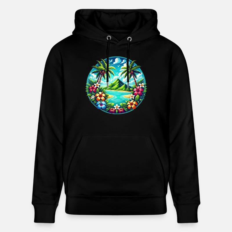 Logo de l’île des Caraïbes - Sweat à capuche bio CRUISER Stanley/Stella Unisexe - noir
