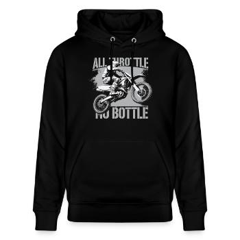 Motocross – Only full throttle counts - Stanley/Stella CRUISER Unisex Organic Hoodie - black - Front - Alina (178cm) & Michal (187cm)