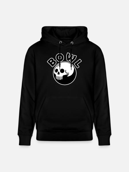 Kranium Bowling Kugle - Skål Design - Stanley/Stella CRUISER økologisk unisex-hoodie - sort