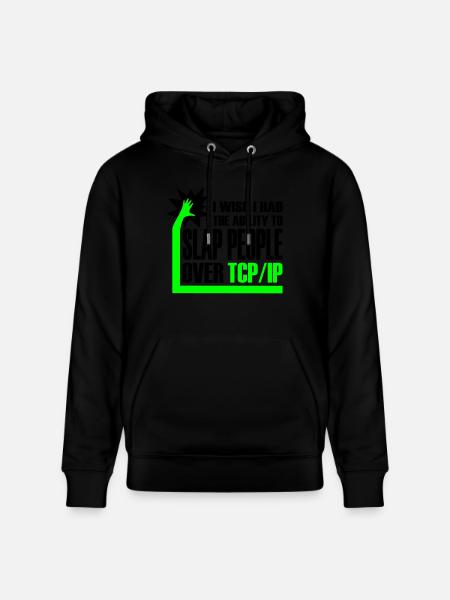 slap_over_tcp_ip - Stanley/Stella CRUISER Unisex Organic Hoodie - black