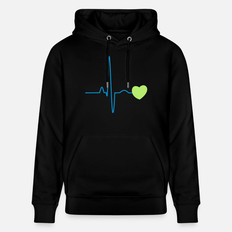 Herzschlag mit Herz 2c - Sweat à capuche bio CRUISER Stanley/Stella Unisexe - noir