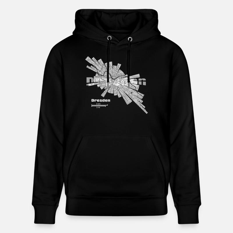 Dresden plan - Sweat à capuche bio CRUISER Stanley/Stella Unisexe - noir