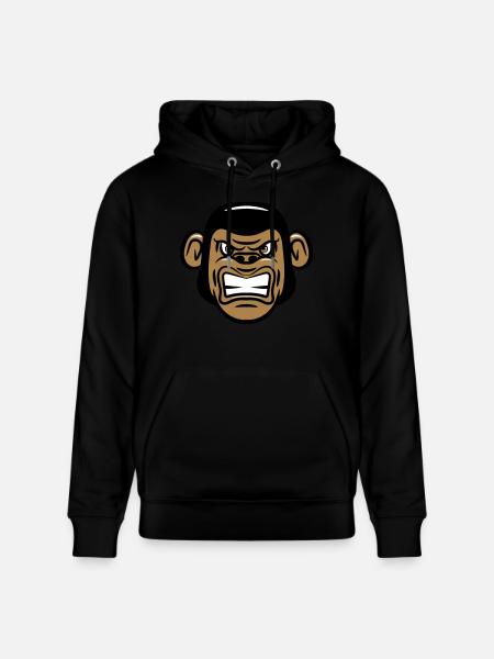 monkey angry evil - Stanley/Stella CRUISER Unisex Organic Hoodie - black