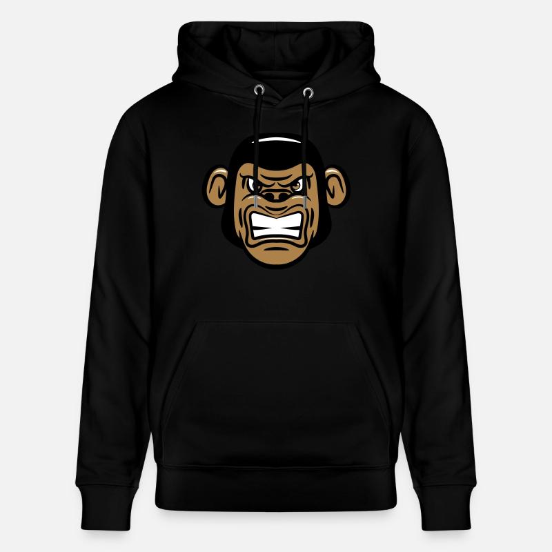 affe en colère méchant - Sweat à capuche bio CRUISER Stanley/Stella Unisexe - noir