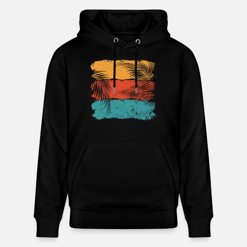 Feuilles de palmier - Sweat à capuche bio CRUISER Stanley/Stella Unisexe - noir