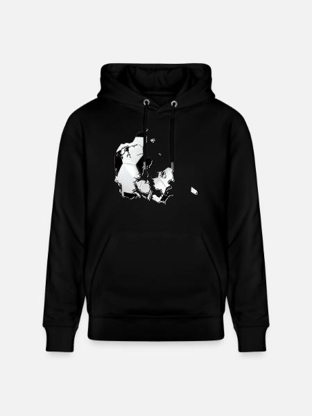 Denmark map frames real football - Stanley/Stella CRUISER Unisex Organic Hoodie - black