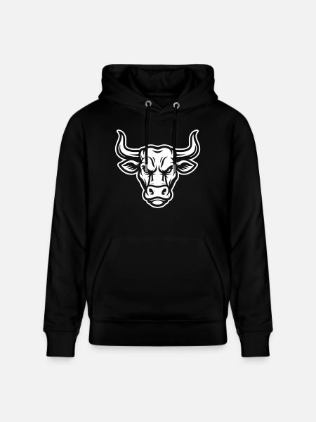 Bull Taurus Head - Stanley/Stella CRUISER Unisex Organic Hoodie - black
